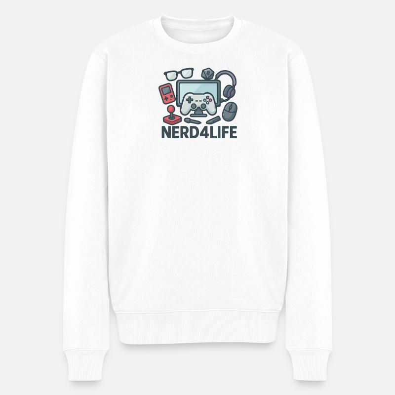 Gaming und Nerd Lifestyle Design - Männer Premium Bio Pullover - Weiß