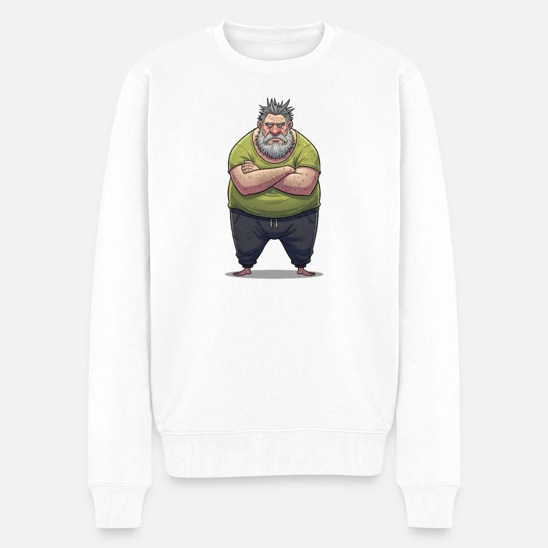 Dessin animé géant grognonneux - Pull Premium bio Homme - blanc