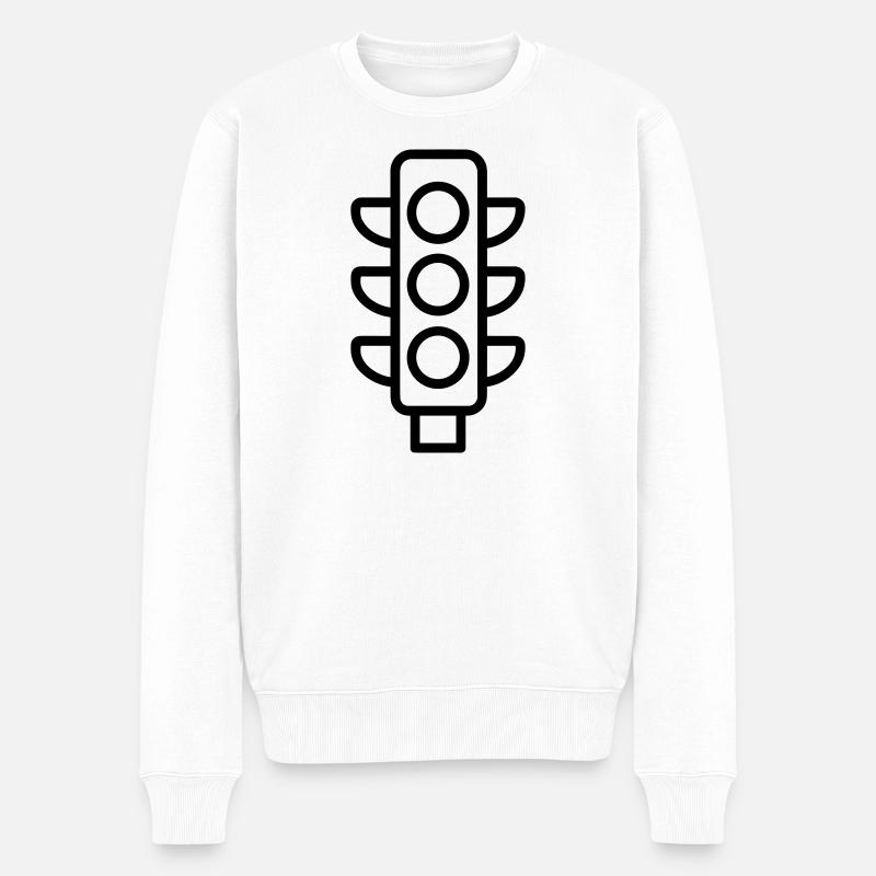 Ampel - Männer Premium Bio Pullover - Weiß