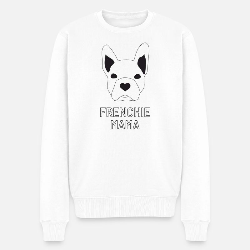 frenchie mama - Männer Premium Bio Pullover - Weiß