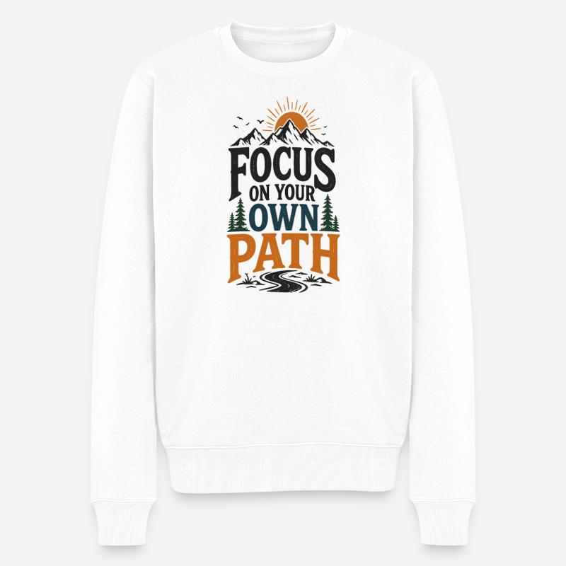 Concentre ton propre chemin - Pull Premium bio Homme - blanc
