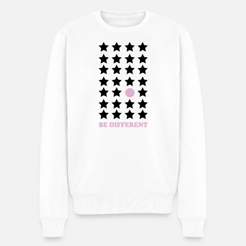 Be Different – Pastel Point Be Different - Men's Premium Organic Jumper - white