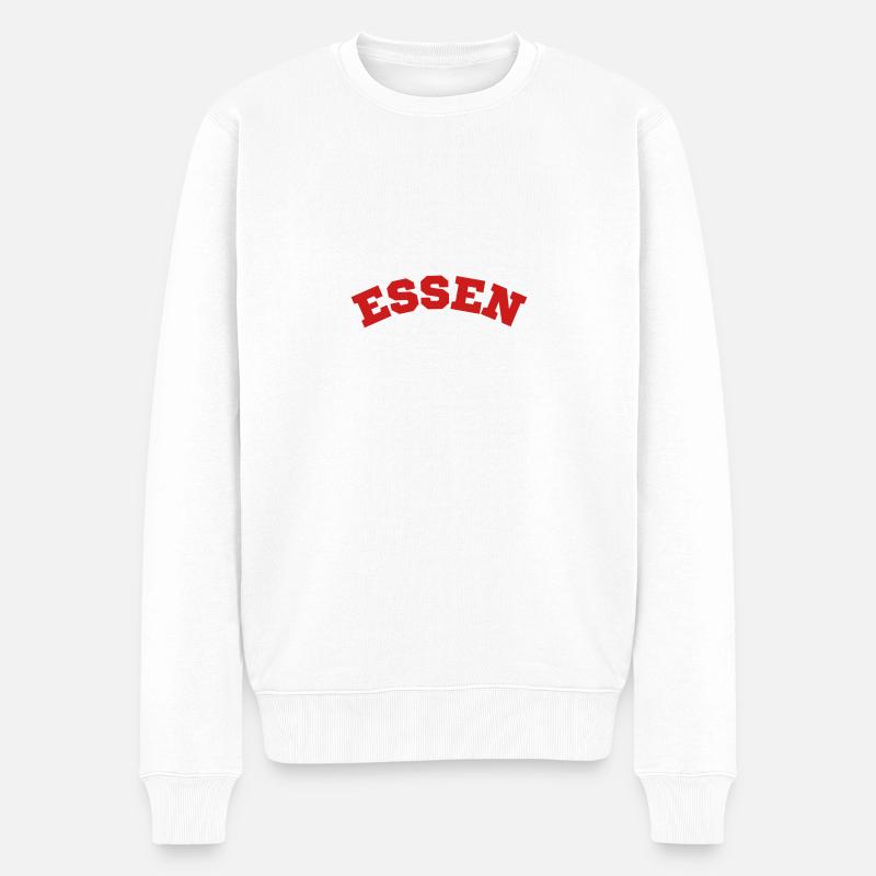 Essen - Männer Premium Bio Pullover - Weiß