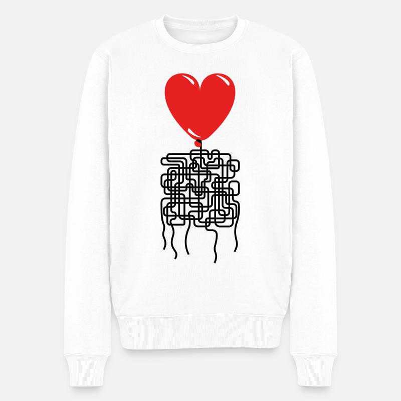 Les choses sont compliquées. La Saint-Valentin. J’adore... - Pull Premium bio Homme - blanc