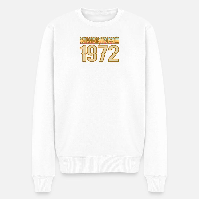 Logo Retro 1972 Original - Männer Premium Bio Pullover - Weiß
