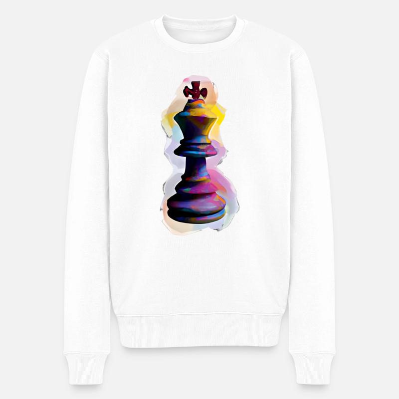 Art Chess Piece King - Pull Premium bio Homme - blanc