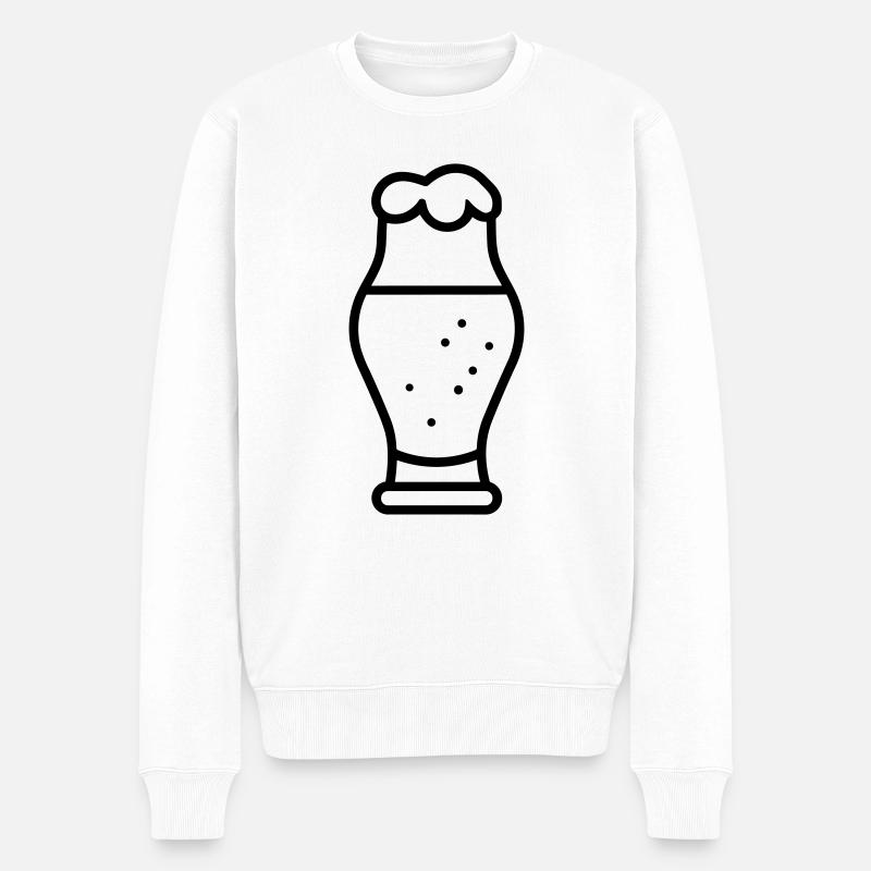 Bier - Männer Premium Bio Pullover - Weiß
