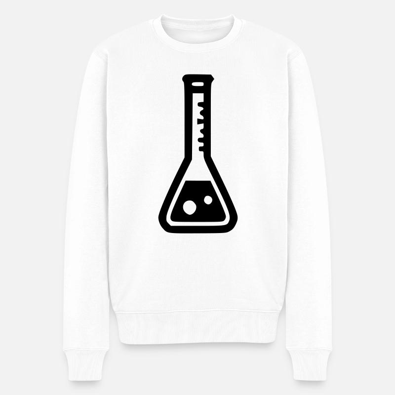 Erlenmeyerkolben - Männer Premium Bio Pullover - Weiß