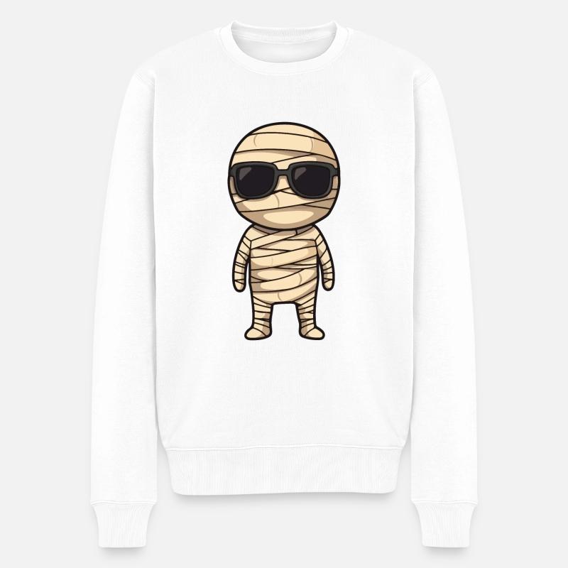 Mumie Halloween - Männer Premium Bio Pullover - Weiß