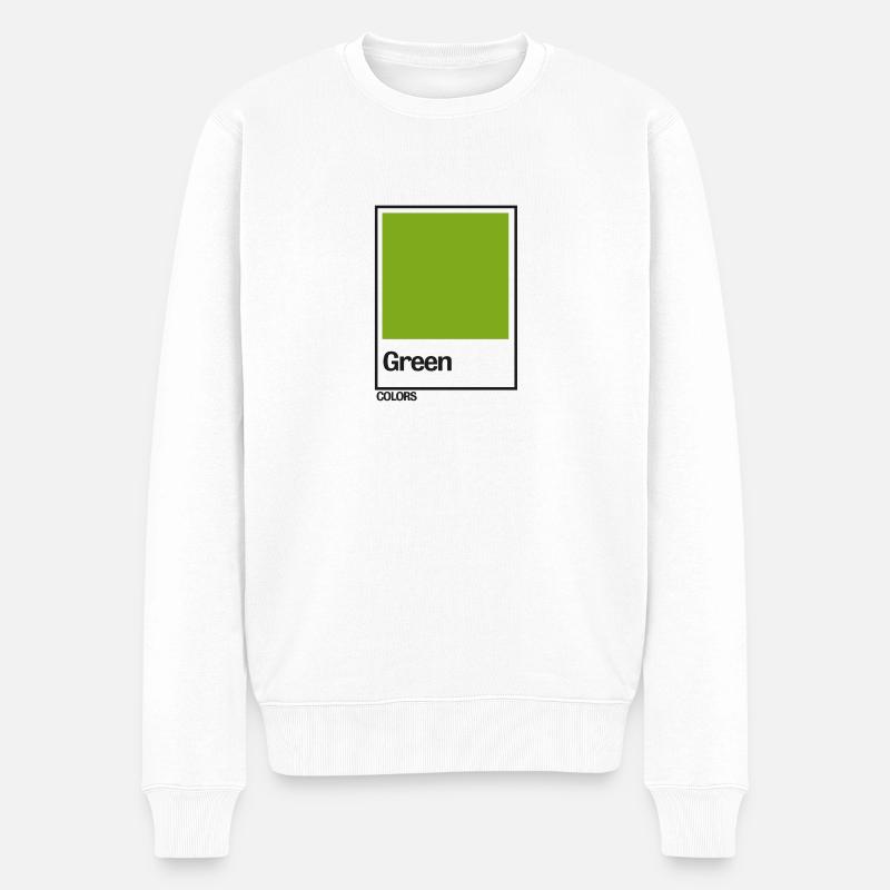 COULEURS Vert - Pull Premium bio Homme - blanc