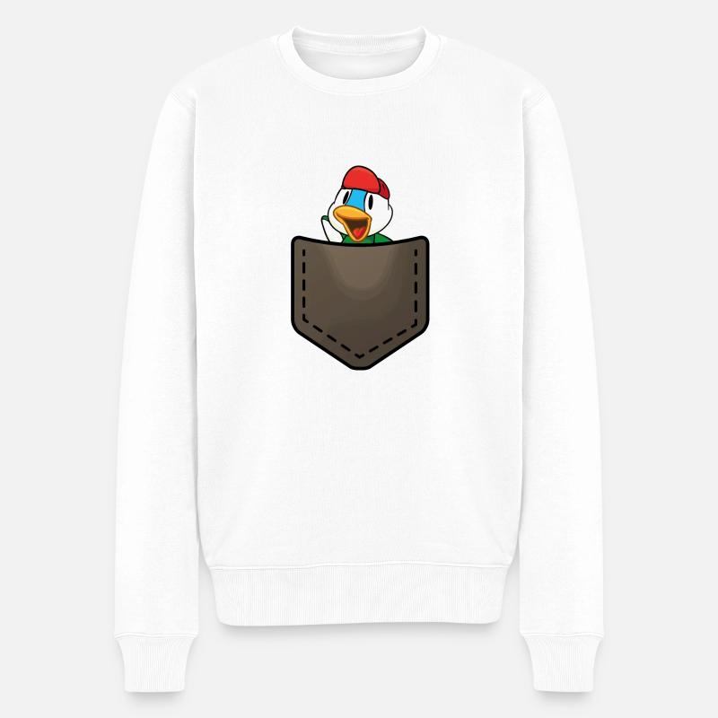Duck in a pocket - Männer Premium Bio Pullover - Weiß