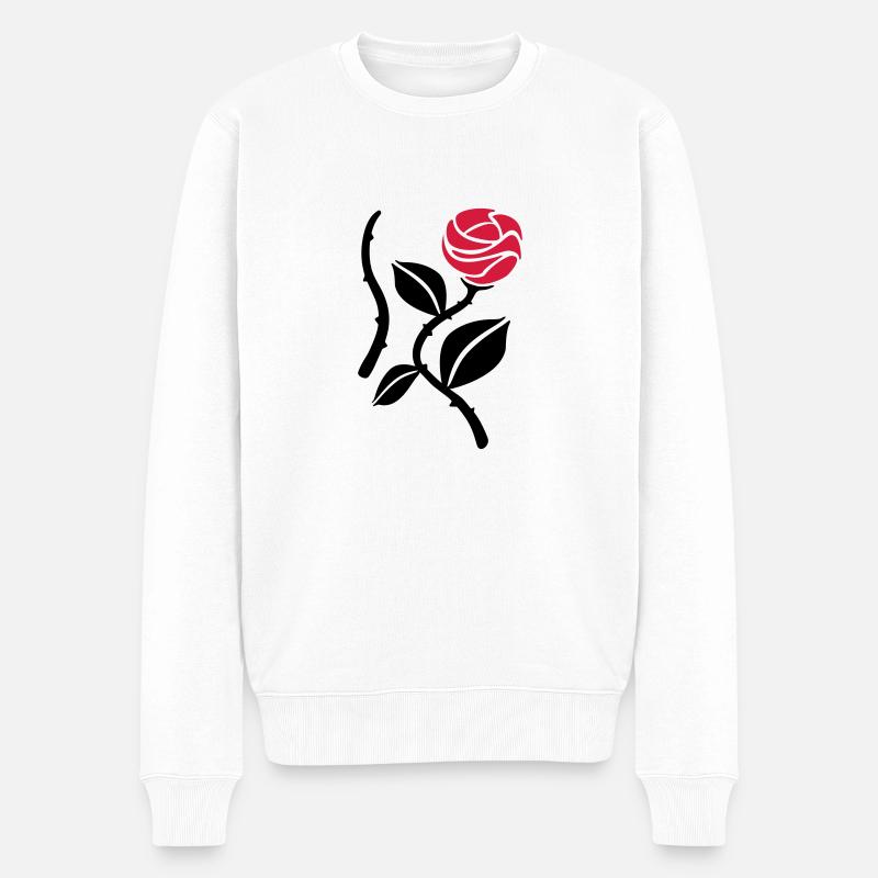 Roses - Pull Premium bio Homme - blanc