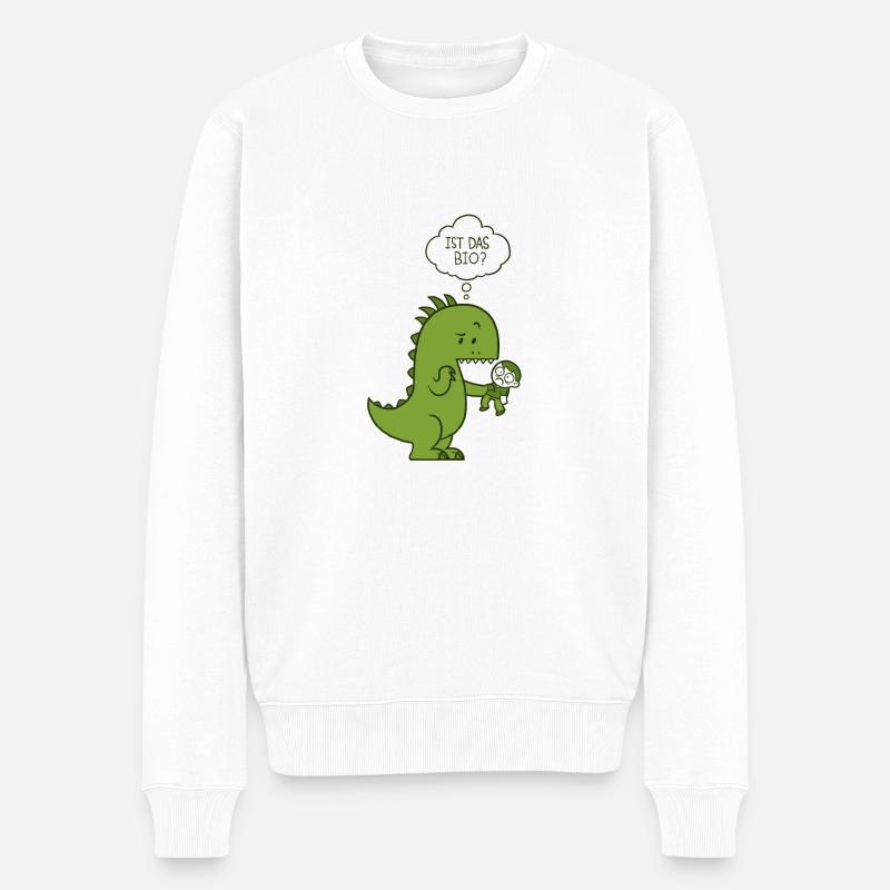 Bio-Dinosaurier - Männer Premium Bio Pullover - Weiß