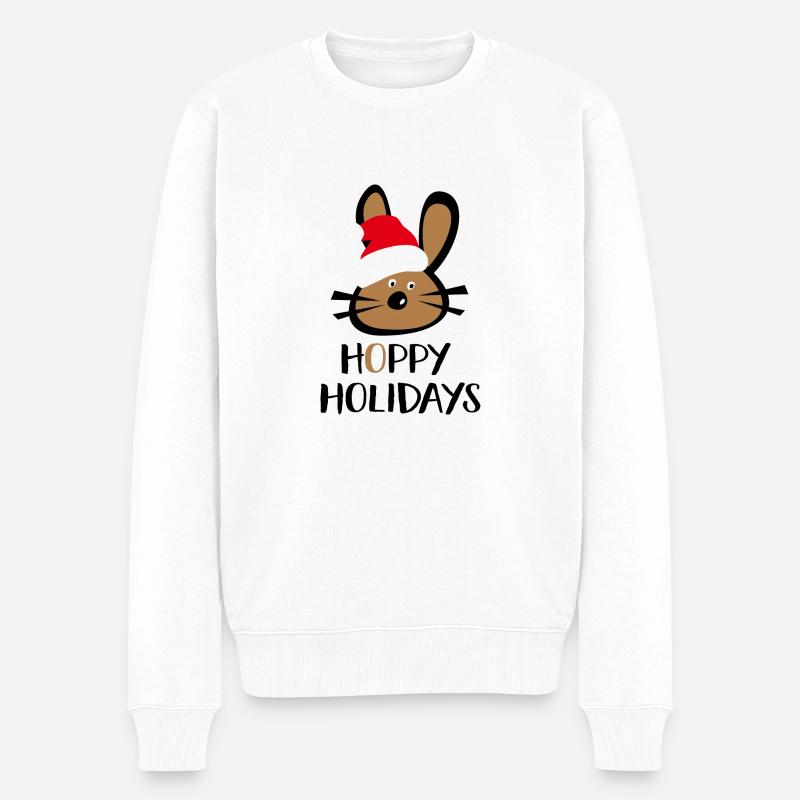 hoppy holidays - Männer Premium Bio Pullover - Weiß