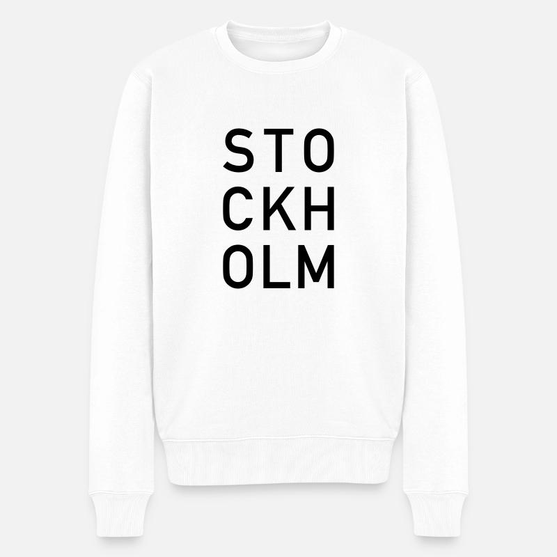Stockholm - Männer Premium Bio Pullover - Weiß