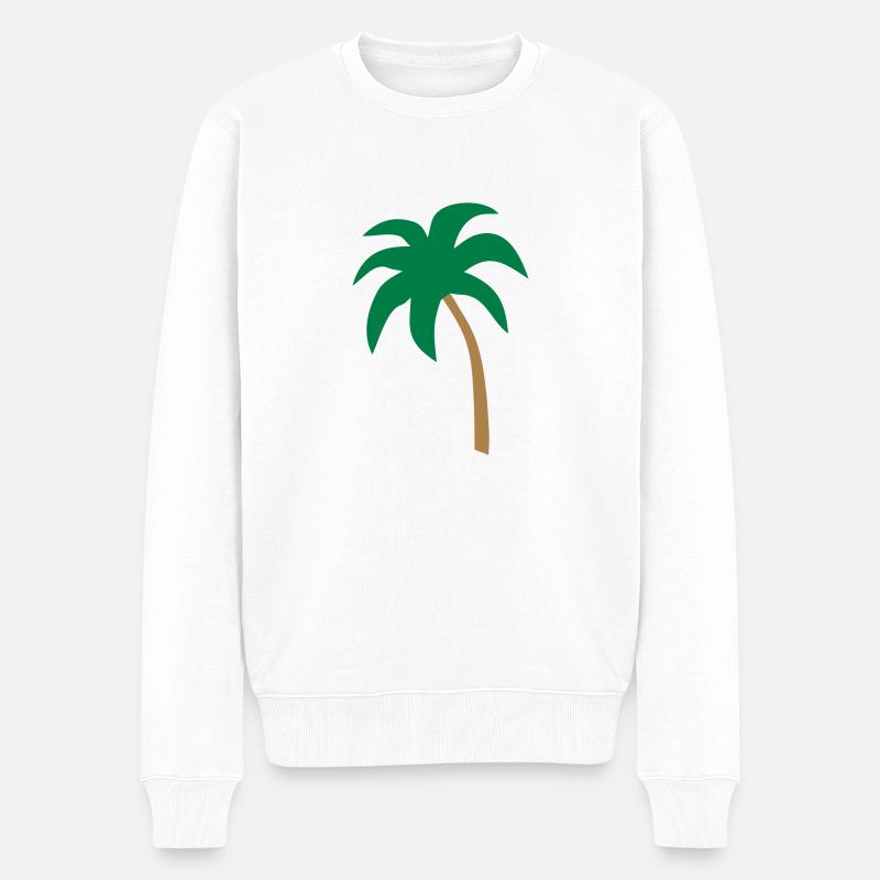 Palme - Männer Premium Bio Pullover - Weiß