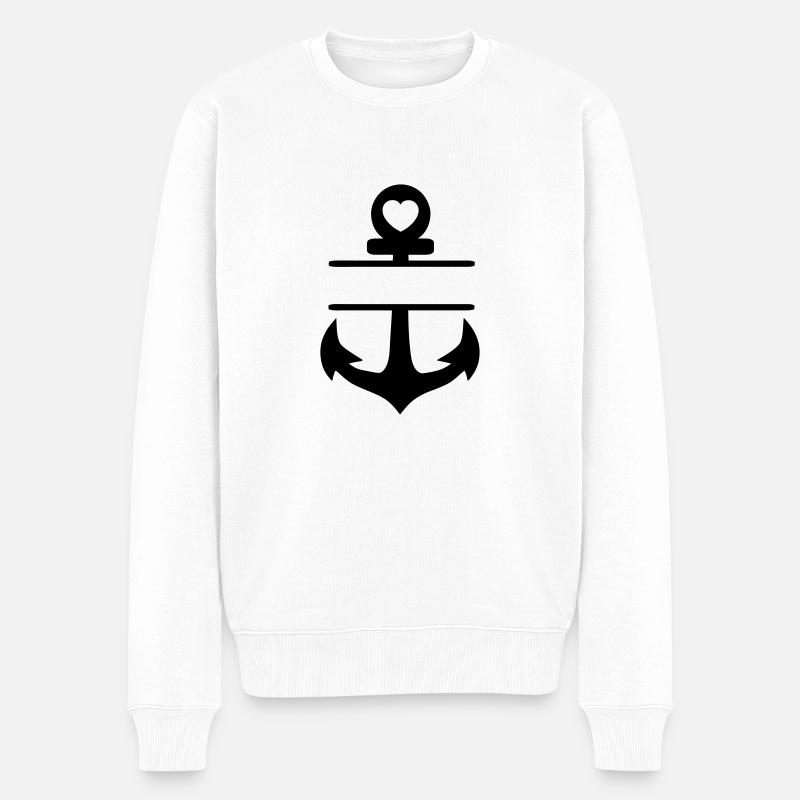 anker blanco - Männer Premium Bio Pullover - Weiß