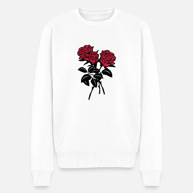 roses - Männer Premium Bio Pullover - Weiß