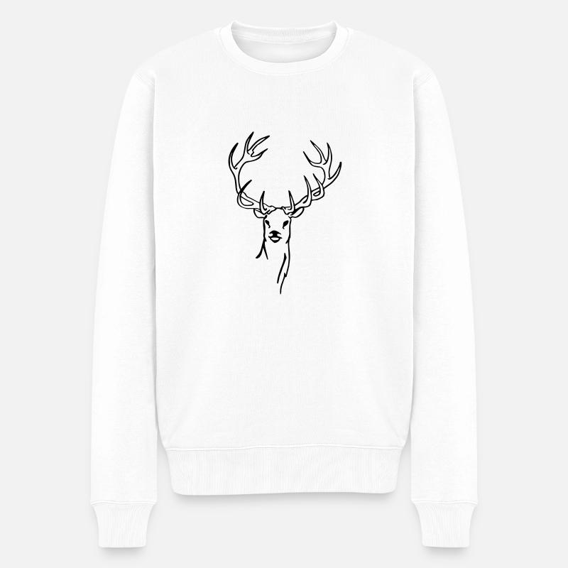 Cerf - Pull Premium bio Homme - blanc
