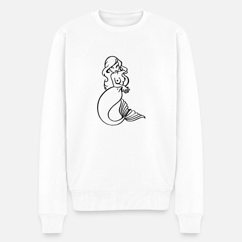 Nixe - Männer Premium Bio Pullover - Weiß