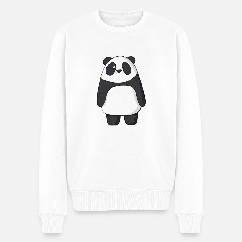 Panda - Männer Premium Bio Pullover - Weiß