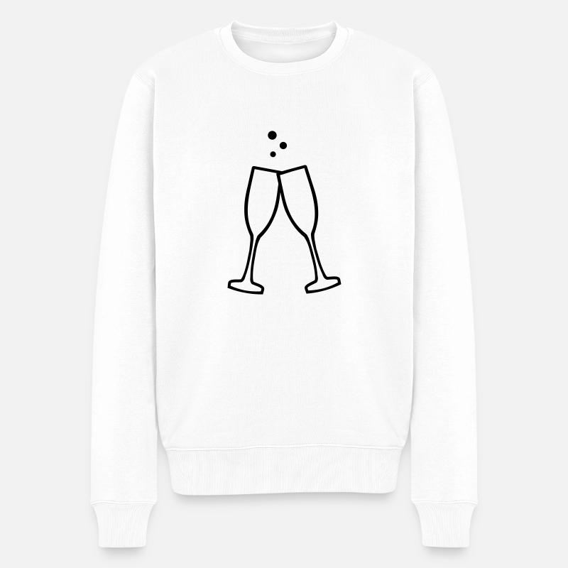 Sekt - Männer Premium Bio Pullover - Weiß
