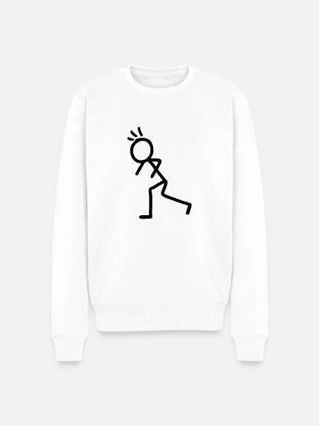 Stick figure - run - Men's Premium Organic Jumper - white