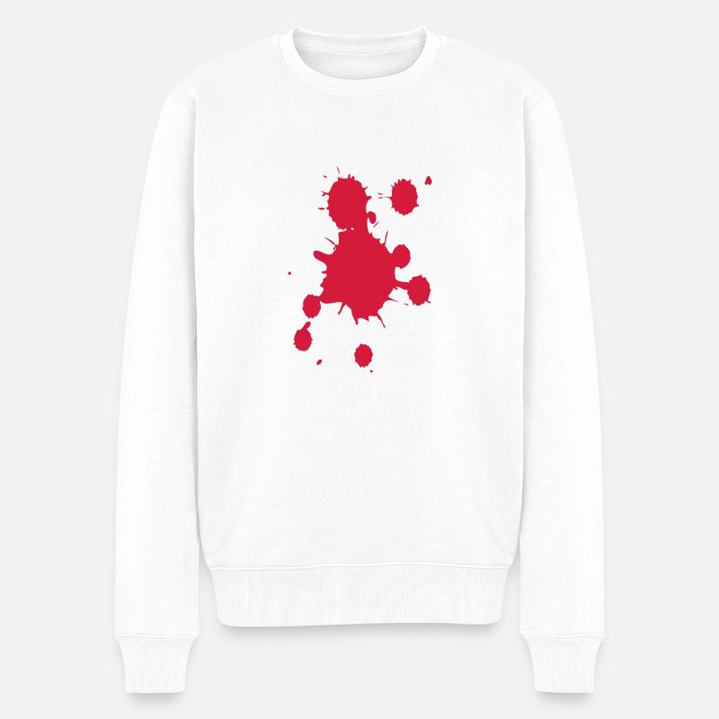Blood - Männer Premium Bio Pullover - Weiß