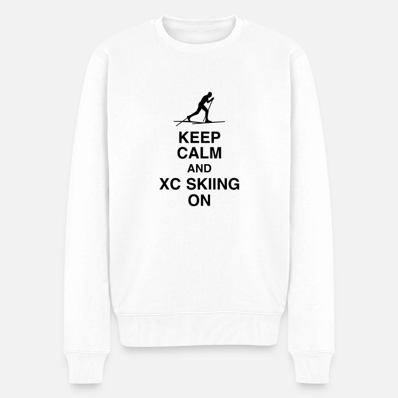 Langlaufen / Langlauf / eislaufen / Langläufer - Männer Premium Bio Pullover - Weiß