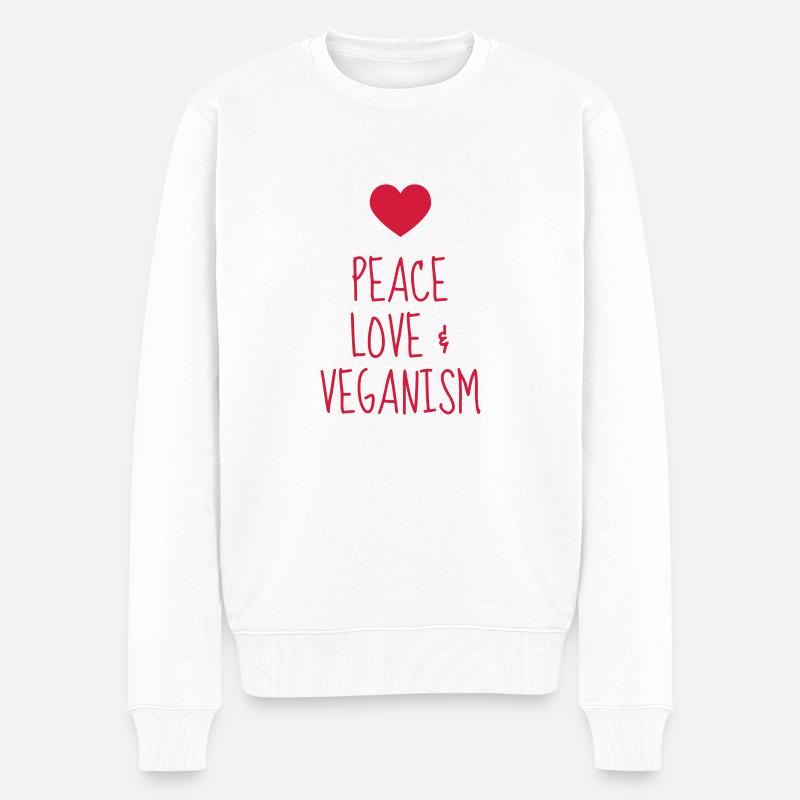 Vegetarier / Vegetarismus / Vegan / Vegetarierin - Männer Premium Bio Pullover - Weiß