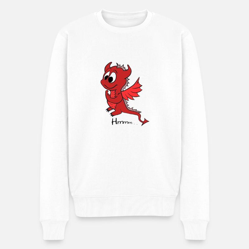 Red Dragon - Männer Premium Bio Pullover - Weiß