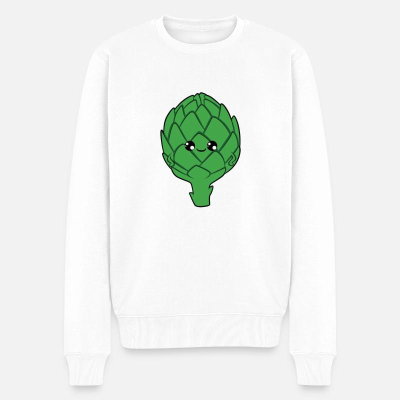 Artischocke - Männer Premium Bio Pullover - Weiß