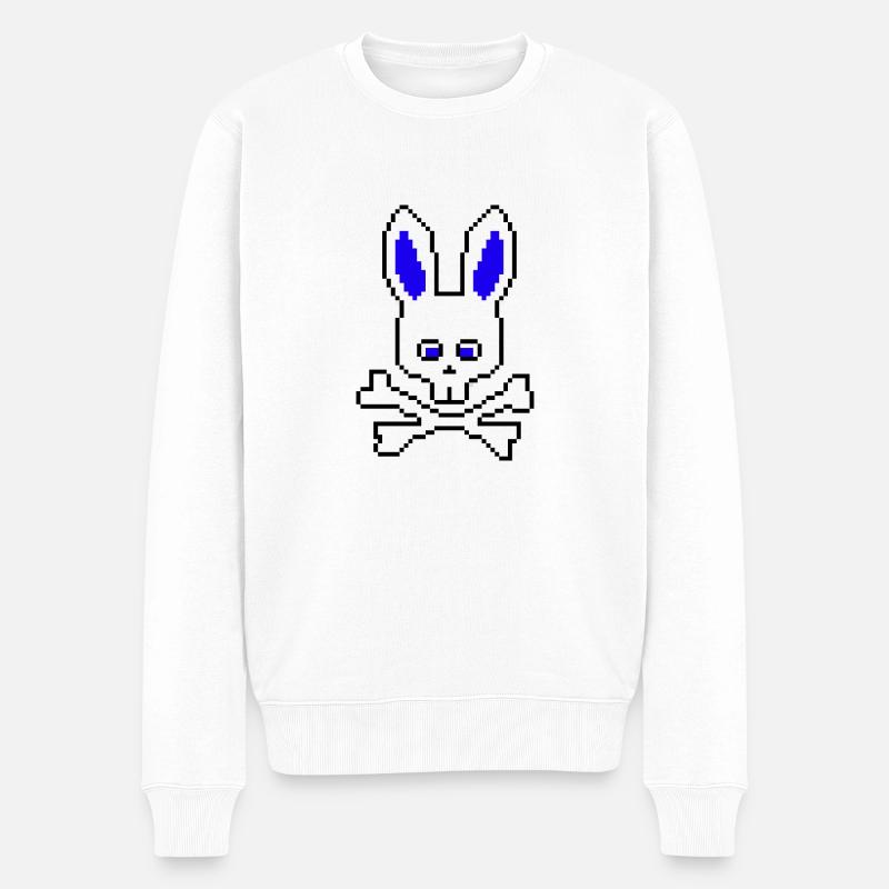 Crâne Lapin Bleu - Pull Premium bio Homme - blanc