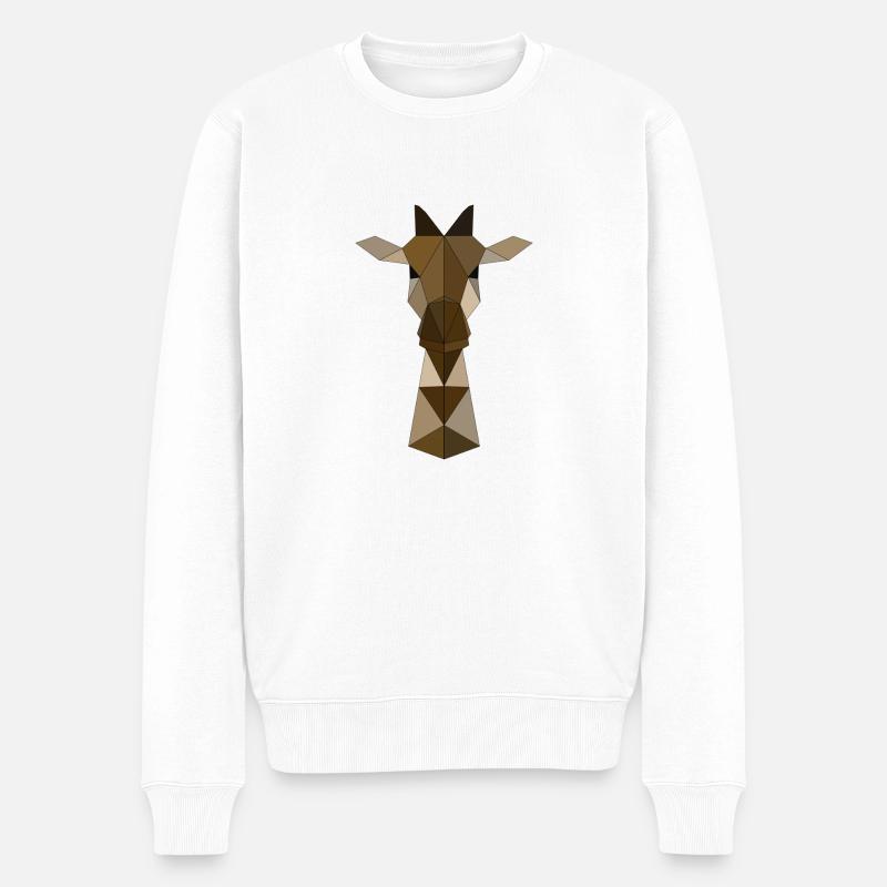 Giraffe geometrisch - Männer Premium Bio Pullover - Weiß