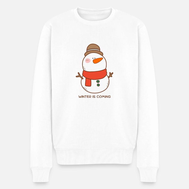 Winter - Männer Premium Bio Pullover - Weiß