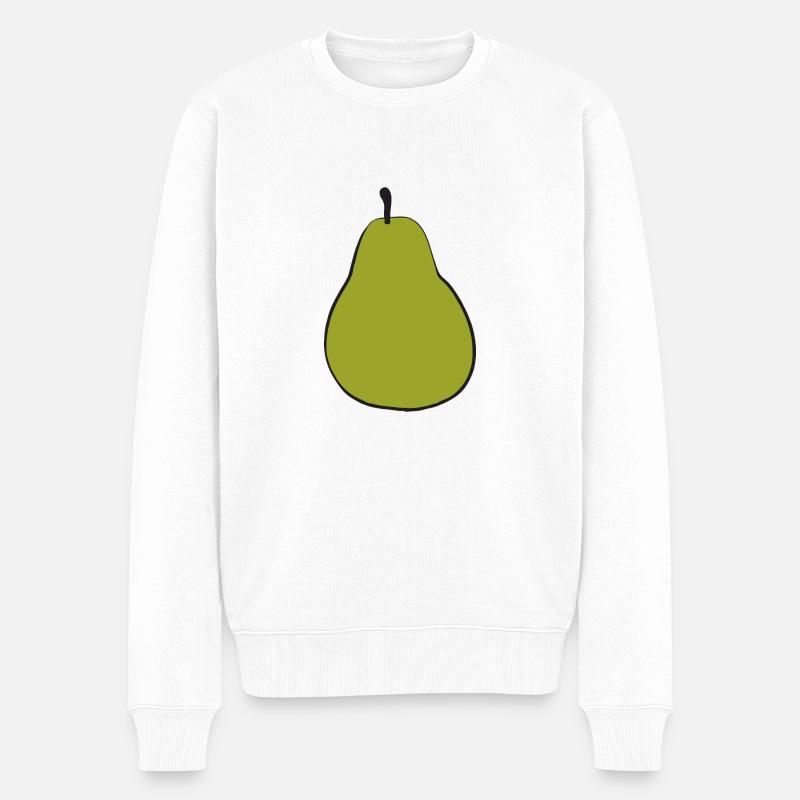Birne Illustration Geschenkidee - Männer Premium Bio Pullover - Weiß