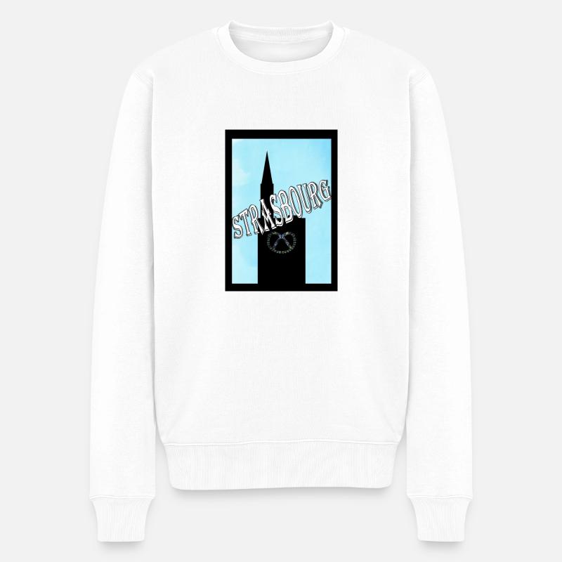 Strasbourg Alsace Cathédrale Bretzel - Pull Premium bio Homme - blanc