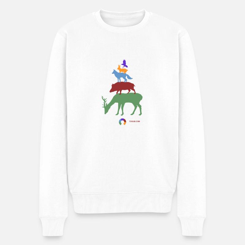 Pyramide ANIMALs Bois - Pull Premium bio Homme - blanc