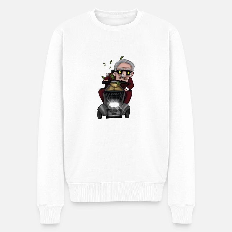 Verrückter alter Mann - Männer Premium Bio Pullover - Weiß