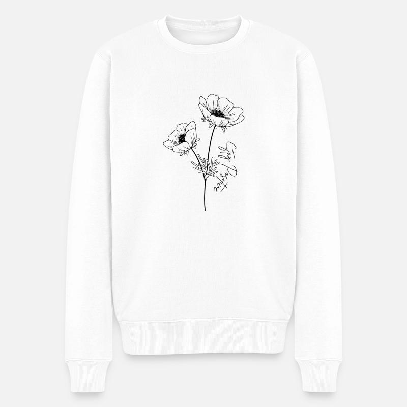 Stay Positive Flower - Männer Premium Bio Pullover - Weiß