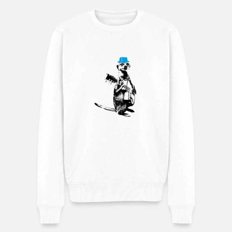 Suricate Guitarplay Cyan Hat - Pull Premium bio Homme - blanc