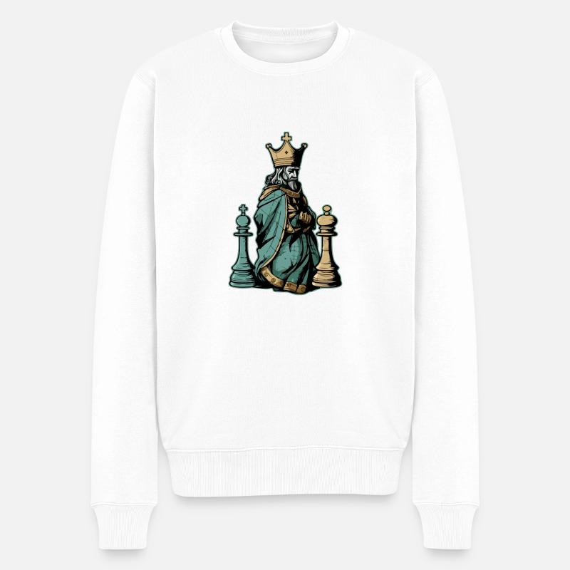 Der grün-goldene König - Männer Premium Bio Pullover - Weiß