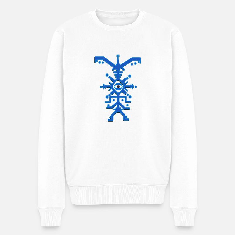 Party Man Psytrance Psyclone - Pull Premium bio Homme - blanc