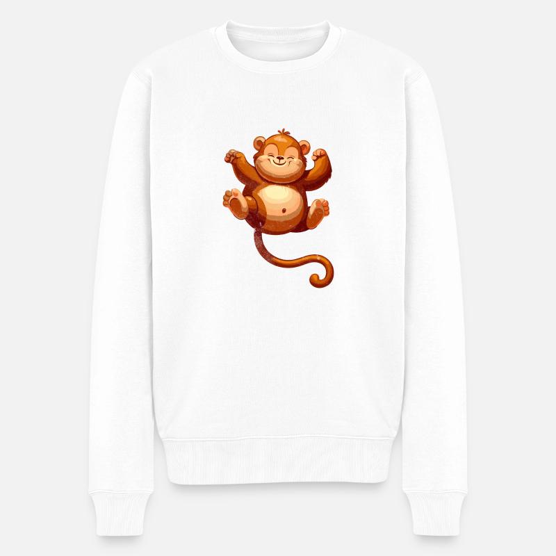 Süßes Tier Dschungel - Männer Premium Bio Pullover - Weiß