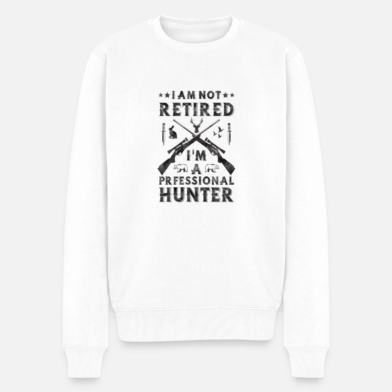 Jagd, Wild, Jagd, Natur, Jäger, Tierwelt - Männer Premium Bio Pullover - Weiß