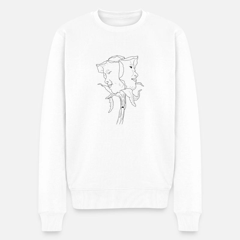 Rose a visage - Pull Premium bio Homme - blanc