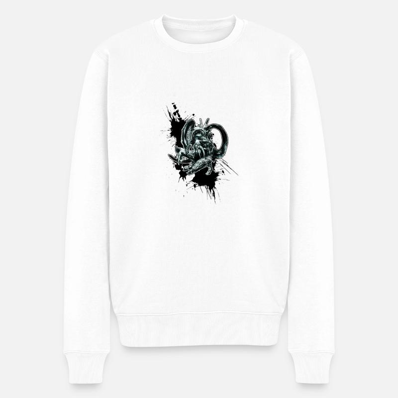 My GraffitiAlien - Männer Premium Bio Pullover - Weiß