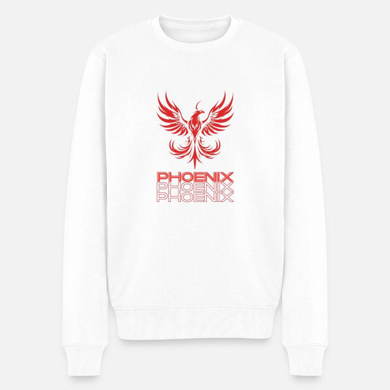 Phoenix - Männer Premium Bio Pullover - Weiß