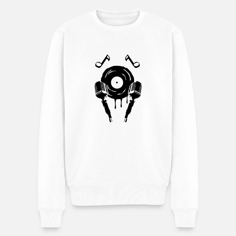 Symbole de musique de micro - Pull Premium bio Homme - blanc