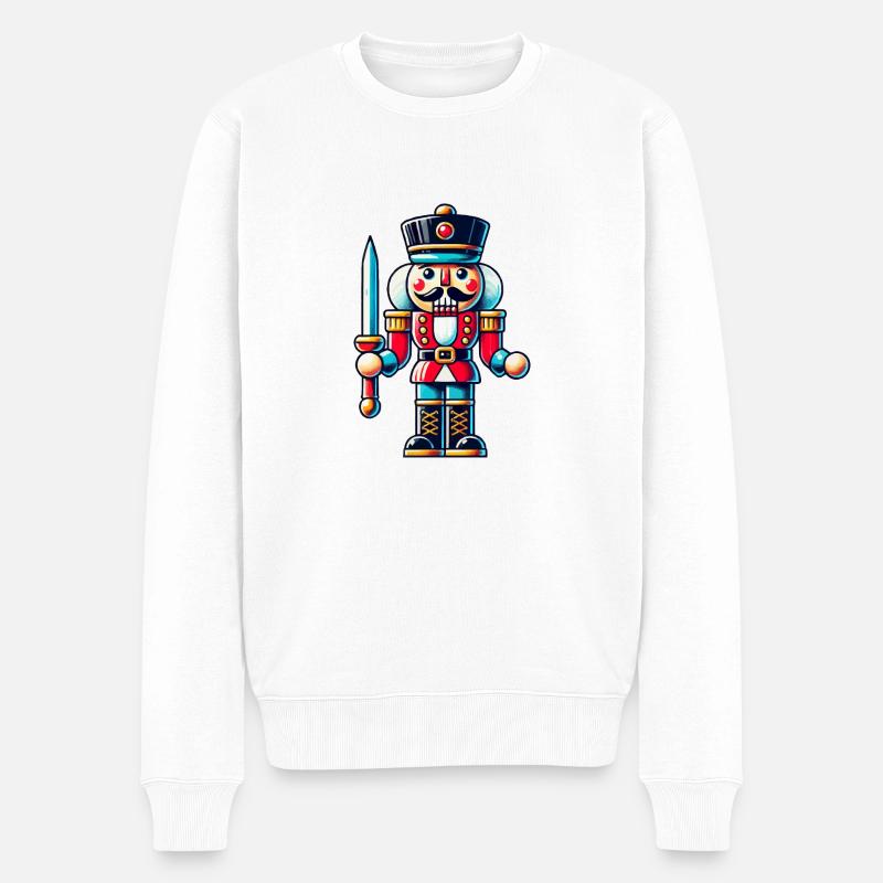 Nussknacker - Männer Premium Bio Pullover - Weiß